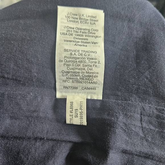 J. Crew Factory Linen-blend Navy Blue Jumpsuit Size 2 - Picture 13 of 13